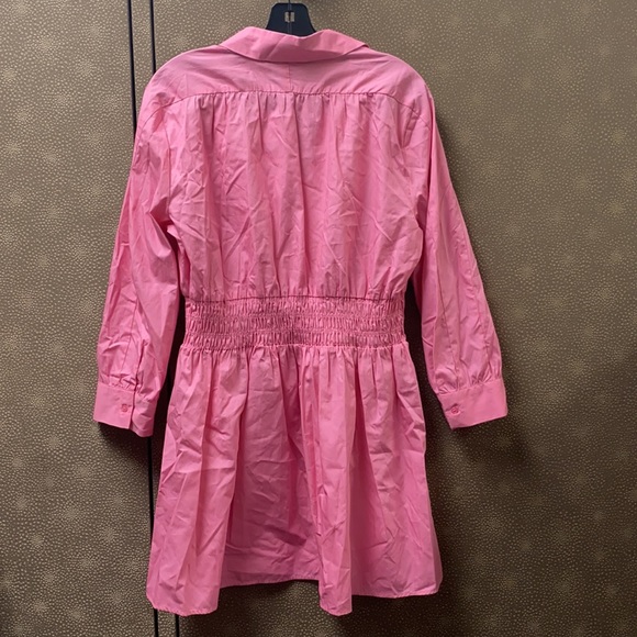 🔥🔥🔥NEW Zara Pink Waisted Cotton Dress - Picture 14 of 15